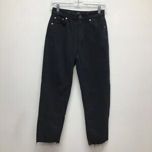 BDG Urban Outfitters Womens Pax Straight Leg Jeans Black Frayed Dark Wash 27 New